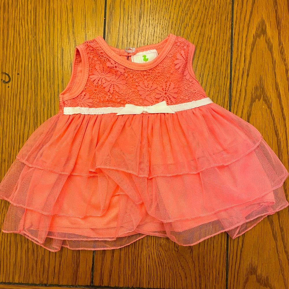 Spring pink tulle baby girl dress